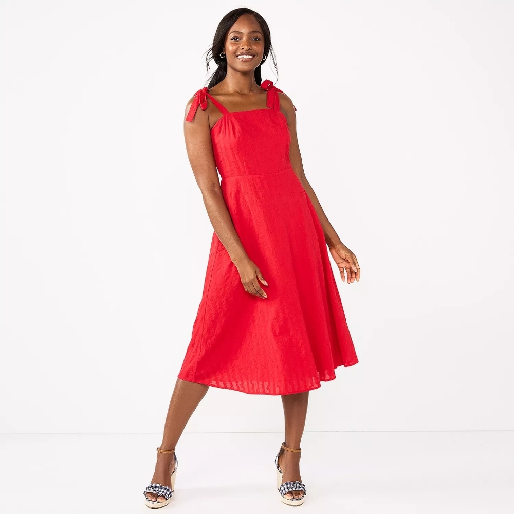 DRAPER JAMES RSVP Bow Strap Midi Dress